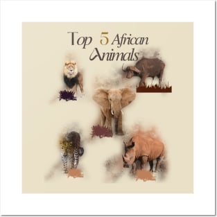 Top 5 African Animals Posters and Art